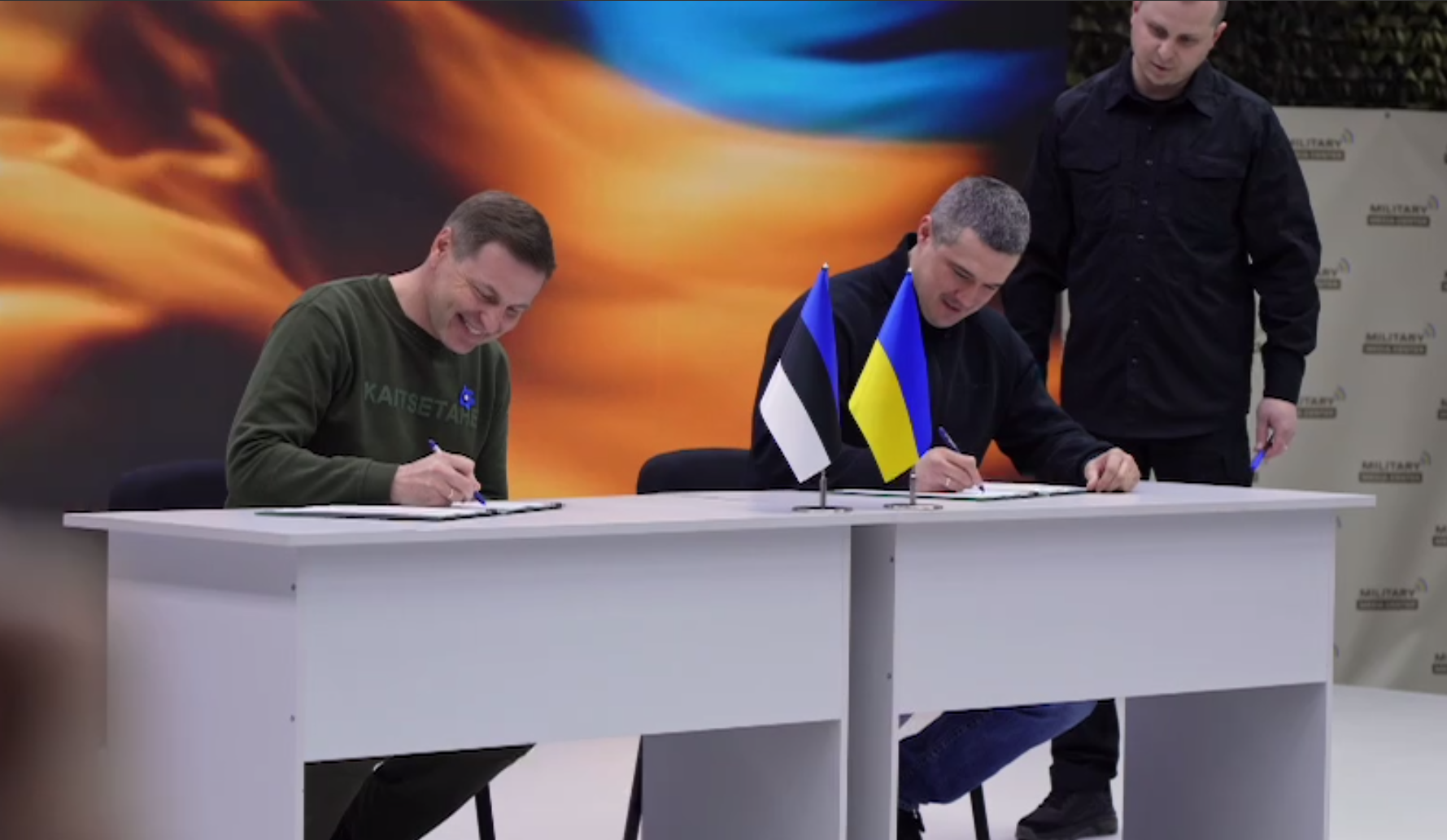 Ukrainian Defense Minister Mykhailo Fedorov, during the meeting with Estonian Defense Minister Hanno Pevkur. Source: Fedorov