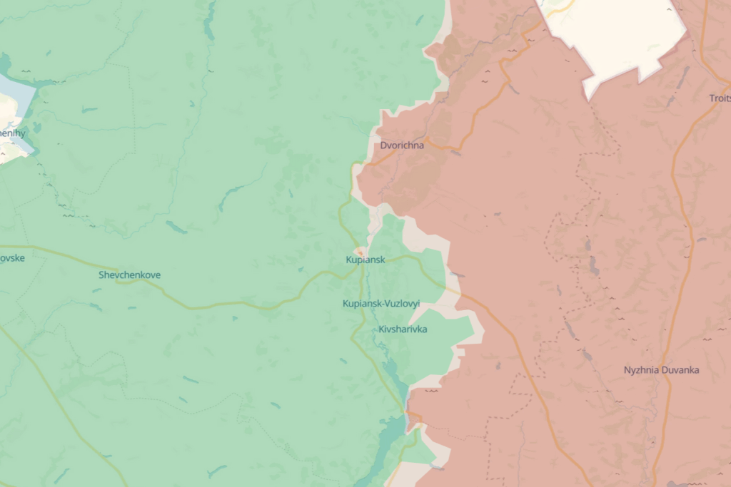Frontline situation around Kupiansk, Kharkiv Oblast, 24 April 2026. Map: DeepState