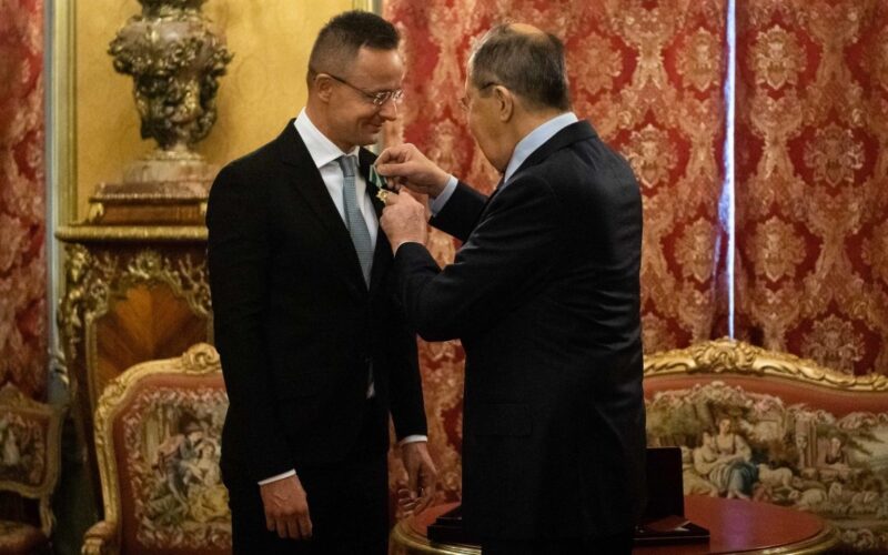 szijjártó told lavrov he'd removed 72 russian entities eu sanctions — asked russia help find arguments removing more investigation reveals · post foreign minister sergei pins order friendship hungarian péter