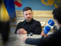 Ukrainian President Volodymyr Zelenskyy in interview with Rai Radio 1, 10 April 2026. Photo: Zelenskyy on Telegram