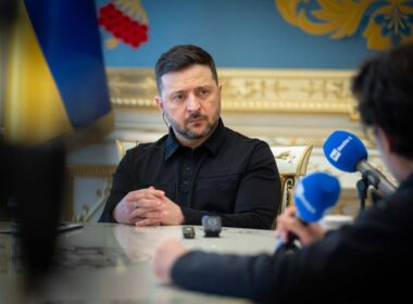 Ukrainian President Volodymyr Zelenskyy in interview with Rai Radio 1, 10 April 2026. Photo: Zelenskyy on Telegram