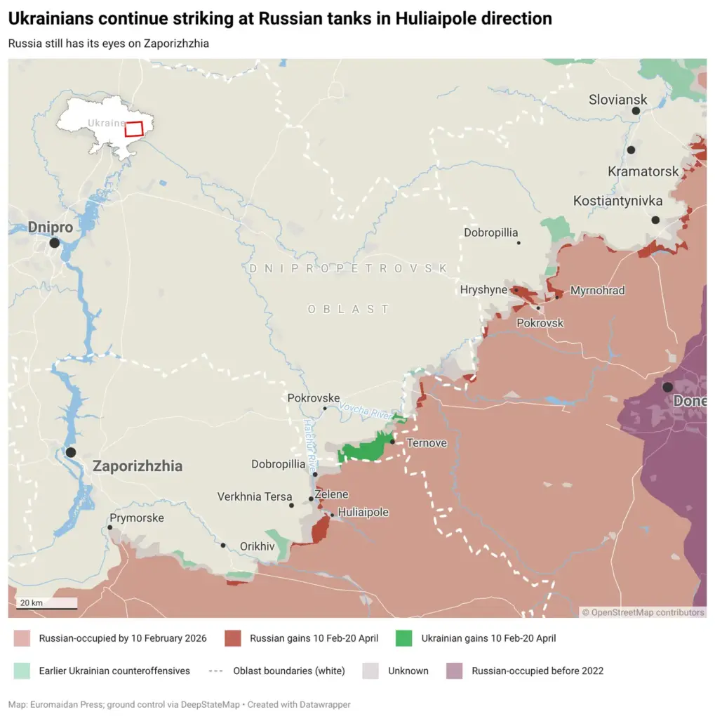 huliaipole zaporizhzhia Russian offensive ternove zelene