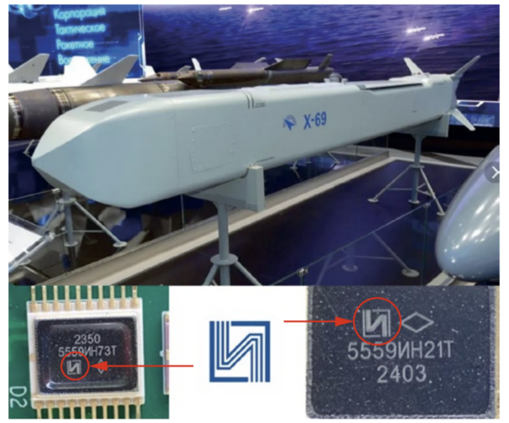 Microchips of the Integral Holding's company found in a Russian X-69 rocket. Photo: Belpol