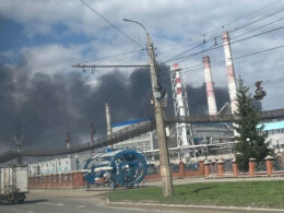 ukraine’s liutyi hit russia’s tire rubber supply chain 1300+ km away · post black smoke rises over sterlitamak petrochemical plant bashkortostan russia following ukrainian drone strike 15 2026 drones morning