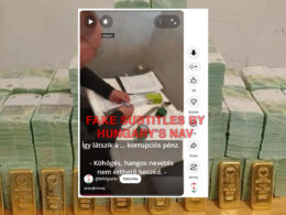 hungary robbed $82 million ukraine's state bank now has fabricated subtitles toilet-office joke video justify · post fake hungarian mentioning corruption money youtube/navgovhu background cash gold bars seized oschadbank's convoy