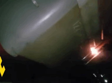 Locomotive cabin on fire in Russia’s Rostov Oblast. Screenshot from video: Atesh