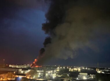 factory makes russia's killer drones burned again overnight after neptune missiles attack — third time since · post smoke rising over taganrog russia following ukraine's missile strike atlant aero drone