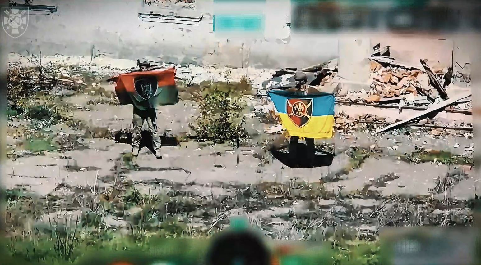 ukrainian flag flies again over odradne six months after russia overran village · post soldiers raise unit flags based national red-and-black liberated kharkiv oblast 15 2026 16 army corps ukraine