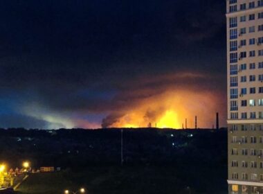 moscow's fuel supplier under fire ukrainian drones strike rosneft's ryazan refinery · post glows over oil after drone overnight 15 2026 5204027262443918355 ukraine news reports