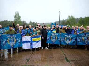 after four years russian captivity 205 ukrainian defenders home first stage 1000-for-1000 exchange · post freed pose naval ensign marine unit flags release 15 2026 5204075056839988087 ukraine news reports