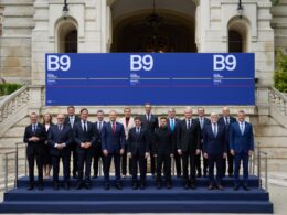 Ukrainian President Volodymyr Zelenskyy at the Bucharest Nine summit on 13 May. Source: The Presidential Office