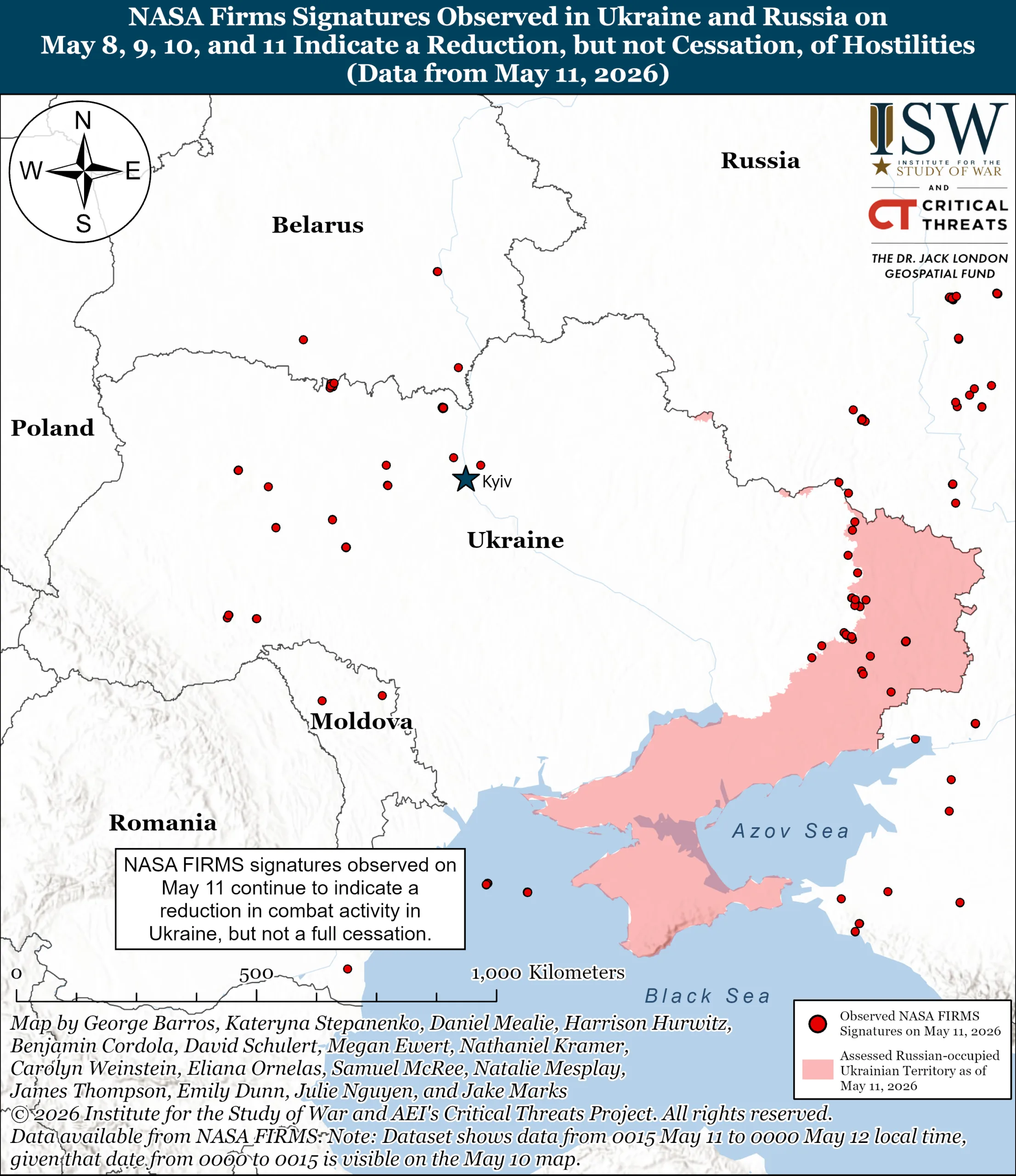 title · post nasa firms satellite fire-detection signatures observed ukraine russia 8-11 2026 indicate reduction cessation hostilities during 9-11 ceasefire nasa-firms-signatures-observed-in-ukraine-and-russia-on-may-8-9-10-and-11-indicate-a-reduction-but-not-cessation-of-hostilities-data-from-may-11-2026-scaled news ukrainian reports