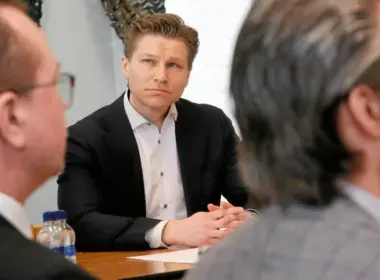 finland already builds drones ukrainian partner joining drone coalition next step · post finnish defense minister antti häkkänen during interview about ukraine petri lyy / ksmlfi puolustusministeri häkkäsen (kok) mukaan
