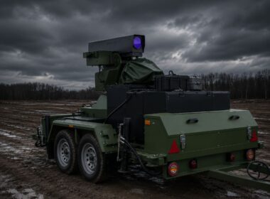 Ukrainian Tryzub laser air defence system. Photo: Celebra Tech via Militarnyi