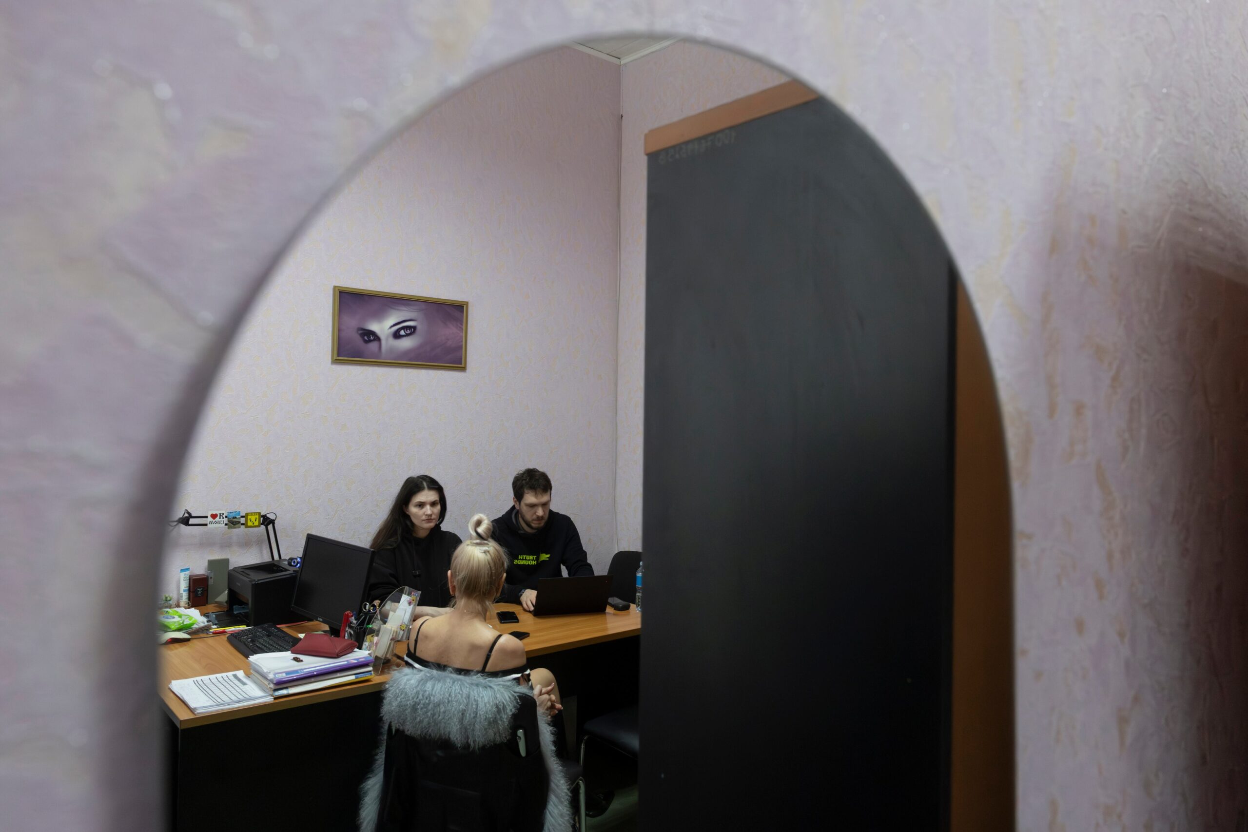 funding cuts stalling investigations russian torture child abductions · post war-crimes investigators ukrainian nonprofit truth hounds interview alla says occupying forces tortured raped 2022 office izium 2026 woman town januar