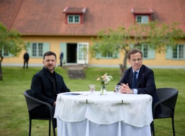 ukraine assembles european coalition stop russian ballistic missiles · post ukrainian president volodymyr zelenskyy (left) swedish prime minister ulf kristersson during meeting airbase uppsala sweden 28 2026 working visit swede