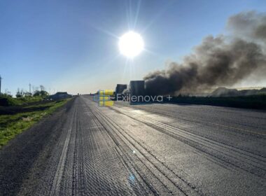russian radar occupied crimea didn't see ukrainian drones coming became 28th air-defense asset wrecked · post supply trucks burning mariupol-melitopol highway main road russia's land corridor 29 2026 exilenova+ -