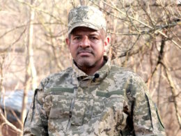 Jaime, a Colombian volunteer with the 47th Separate Mechanized Brigade