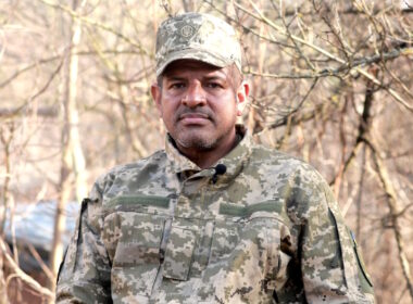 Jaime, a Colombian volunteer with the 47th Separate Mechanized Brigade 
