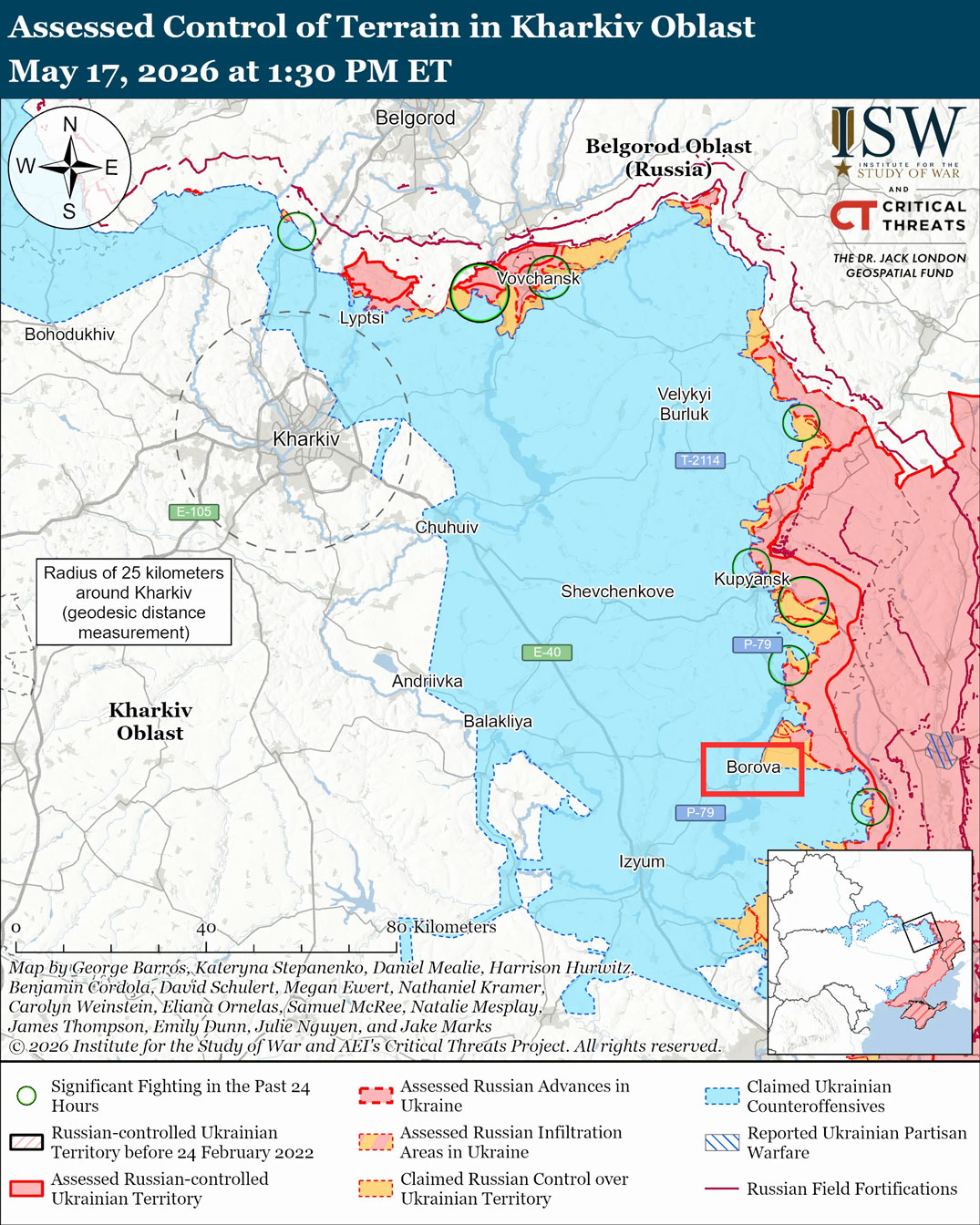 russians stormed empty houses cameras—26 km town claimed take top general announced its liberation · post assessed control terrain kharkiv oblast borova marked 17 2026 isw ukraine news ukrainian reports