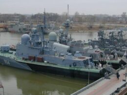 Russian Kaspiysk flotilla in the Caspian Sea
