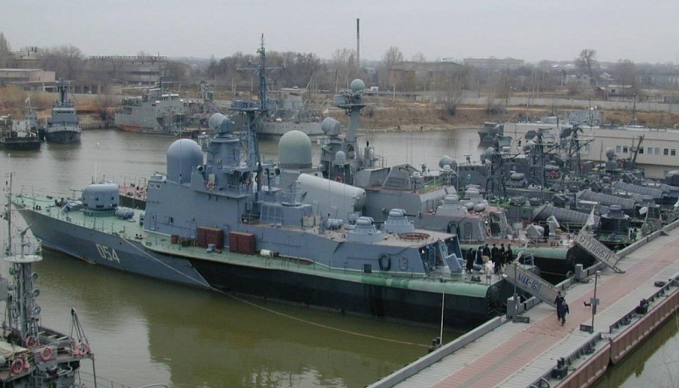 Russian Kaspiysk flotilla in the Caspian Sea