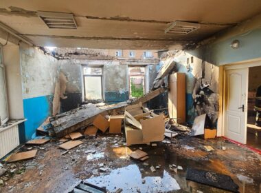 kyiv oblast kindergarten hit hours after russia's ceasefire ended · post inside kalynivka community fastiv district damaged russian drones overnight 12 2026 administration ukraine news ukrainian reports