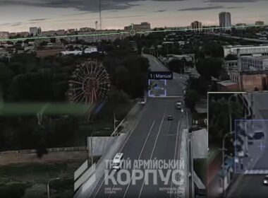 ukrainian drones now roam occupied luhansk skies — third army corps knocks out russian logistics region · post main bridge over luhanka river near 1 park park's ferris wheel left