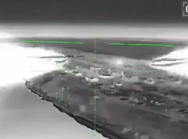 russian air-defense crews now hunted ukraine bolts rocket pods its long-range drones · post thermal view ukrainian drone firing unguided rockets ground target near myrnyi occupied crimea drone's green targeting