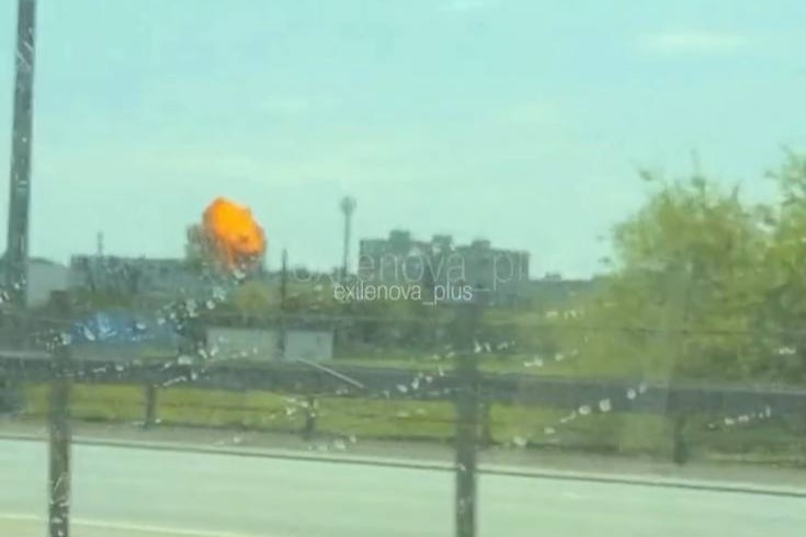 Explosion at a residential building in Orenburg, Russia, following a reported drone strike on 12 May 2026. Regional authorities said no casualties were reported, but the building sustained damage. Photo: Exilenova+
