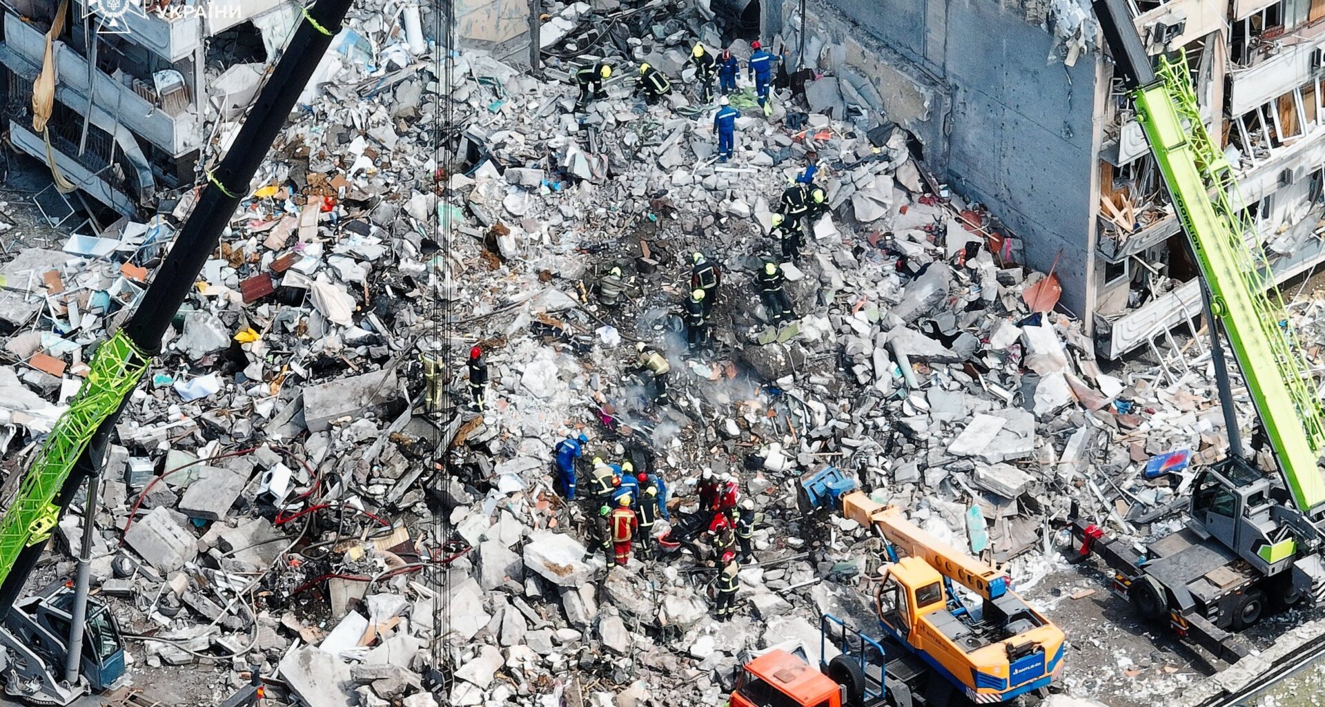 A Kyiv residential building destroyed by a Russian strike on 14 May 2026. Source: The State Emergency Service