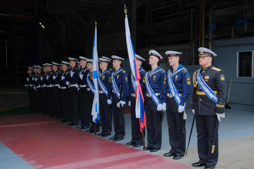 A ceremonial keel-laying ceremony for the Project 22350 frigate “Admiral of the Fleet Gromov” took place at the United Shipbuilding Corporation shipyard Severnaya Verf. Source: OSK