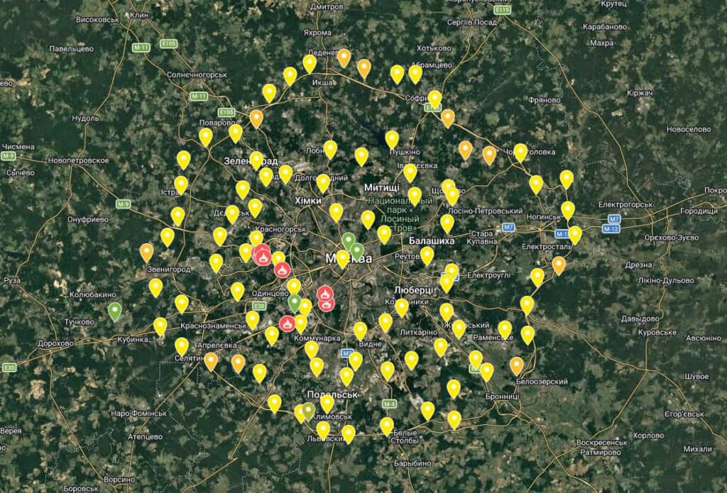 air defense moscow map