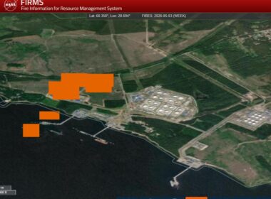 primorsk takes torch tuapse nasa satellites confirm fresh fires russia's largest baltic oil export terminal · post firms satellite fire-detection data active fire signatures leningrad oblast morning 3 2026 ukraine