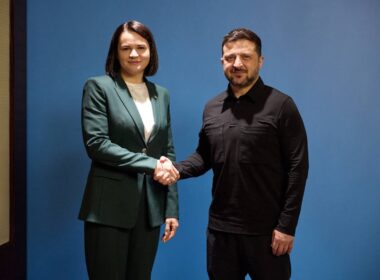 belarusian exiled leader ukraine's president shook hands kyiv—at 24-country summit · post sviatlana tsikhanoŭskaya (left) shakes volodymyr zelenskyy kyiv 26 2026 tikhanouskaya left right telegram @tsikhanouskaya ukrainian met opposition zelenskyy's