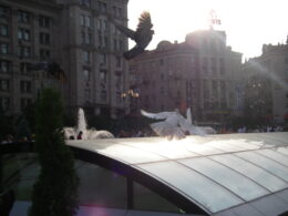 Pigeons in Kyiv, Ukraine.