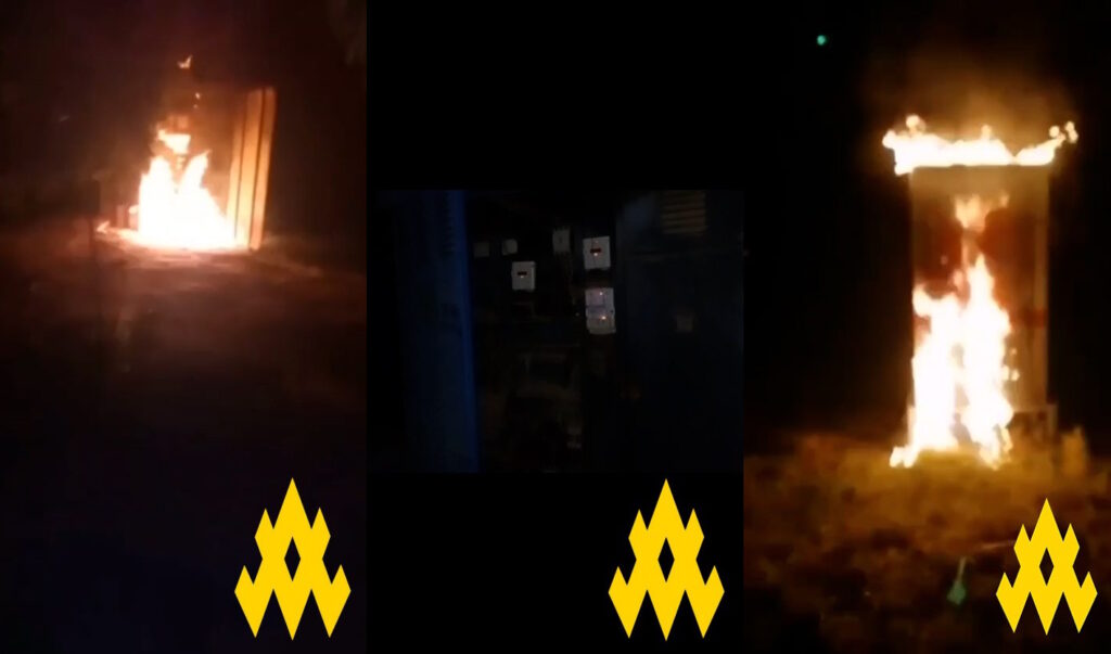 The image shows the Atesh latest sabotage operation in Russia. Source: Atesh