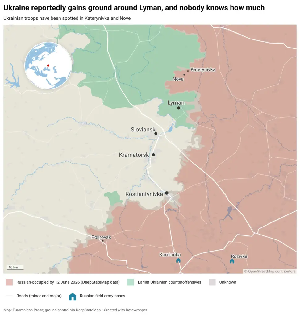 Map lyman sloviansk kramatorsk