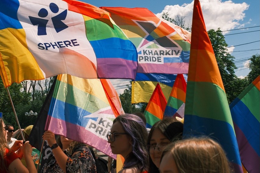 Participants take part in the KyivPride march in central Kyiv on 21 June, 2026. Photo: KyivPride