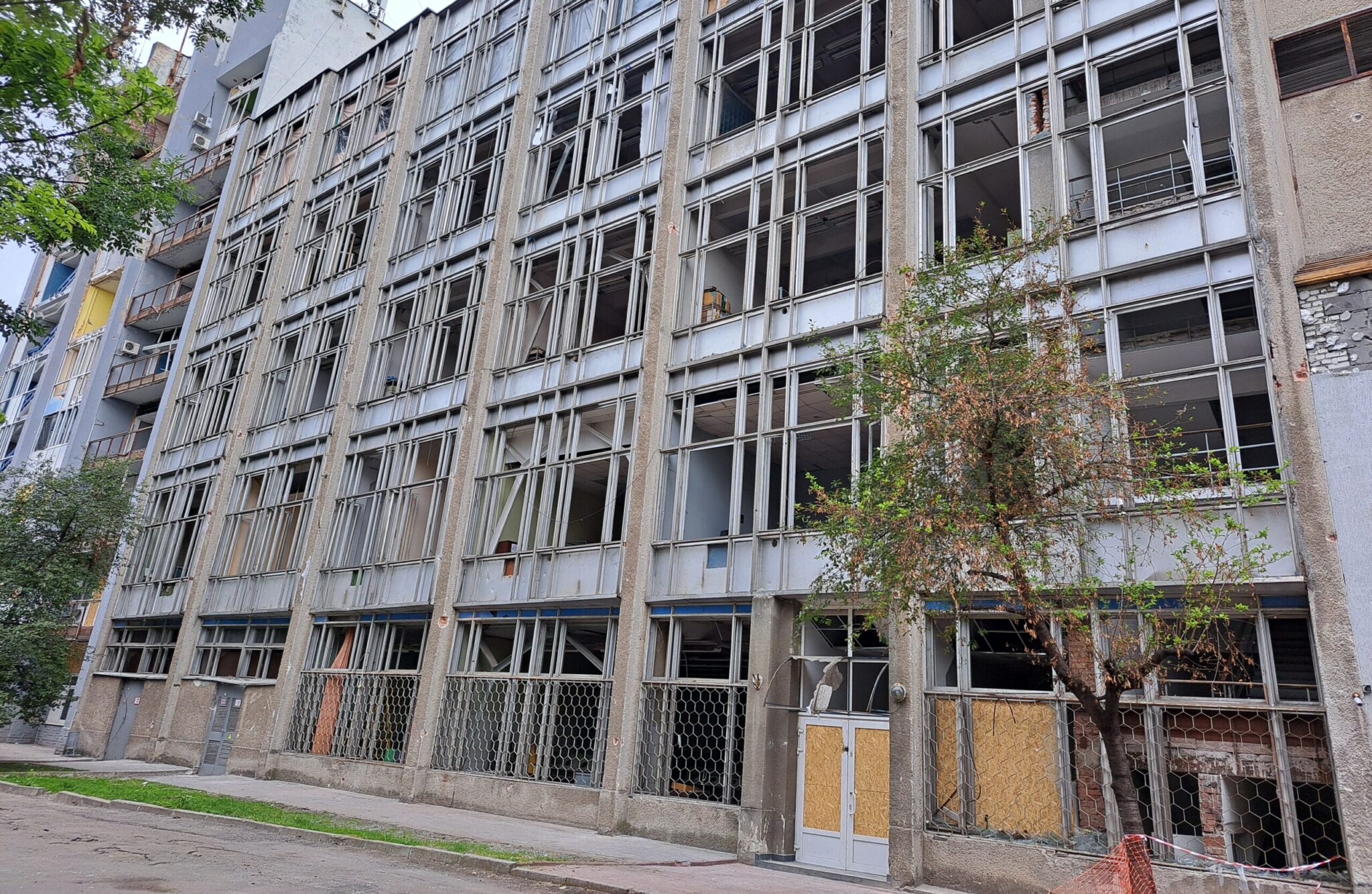 damaged building of elektron in lviv