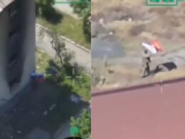 Russian potemkin flags photo ops planted in Lyman