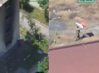 Russian potemkin flags photo ops planted in Lyman