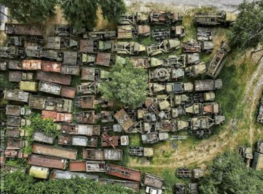 Stored Russian trucks.