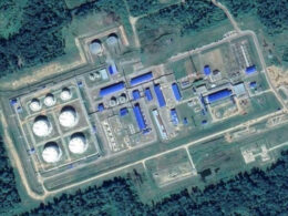 ukraine's sof say sabotaged russian oil pumping station help partisan group · post satellite view palkino myshkinsky district yaroslavl oblast russia storage tanks processing infrastructure facility before reported attack untitled-1