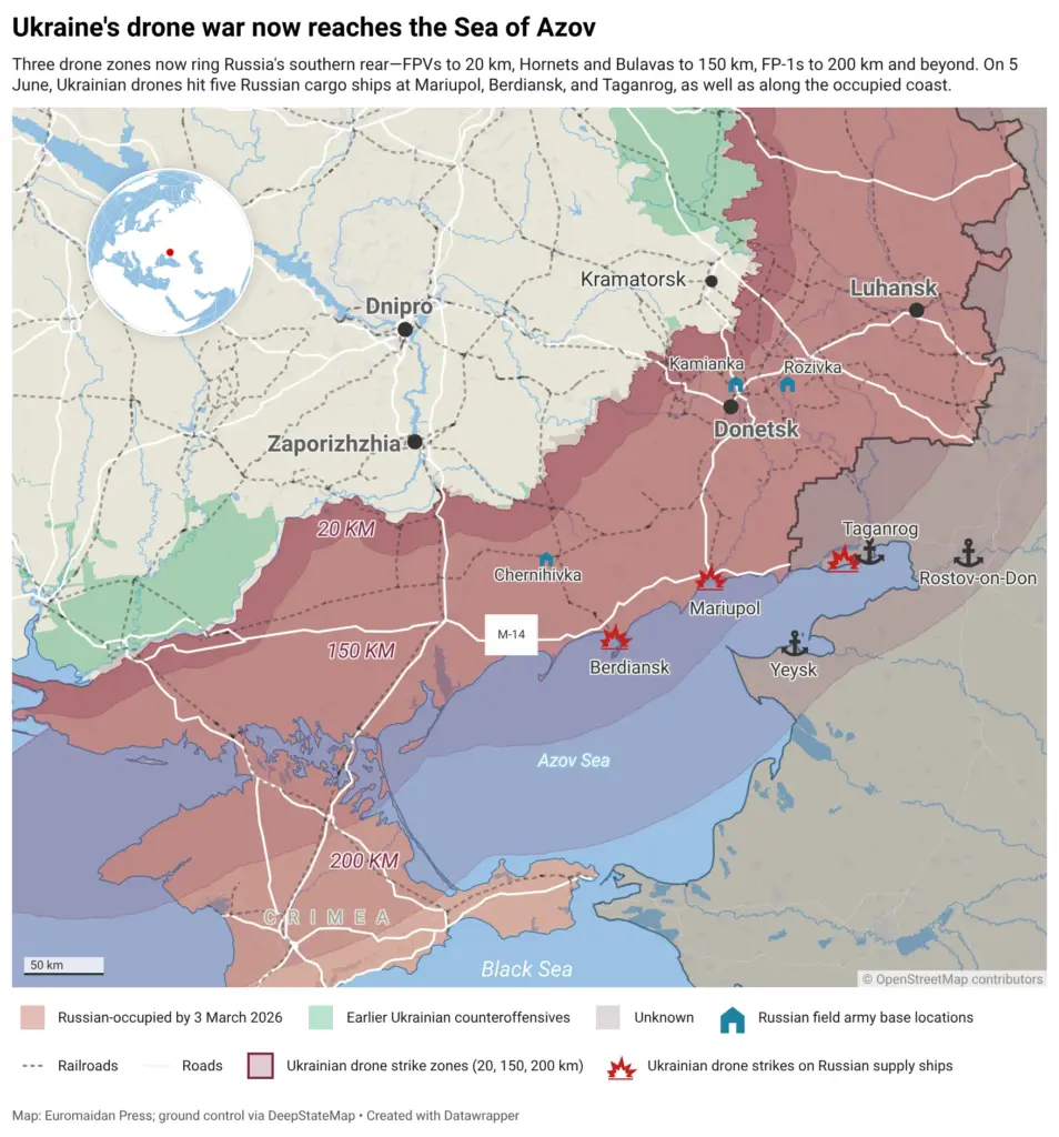 ukraine's drones now strike ports in occupied Ukraine