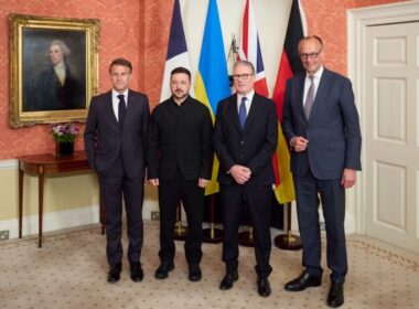 britain france germany back ukraine's peace terms press putin ceasefire · post left right french president emmanuel macron ukrainian volodymyr zelenskyy uk prime minister keir starmer german chancellor friedrich merz