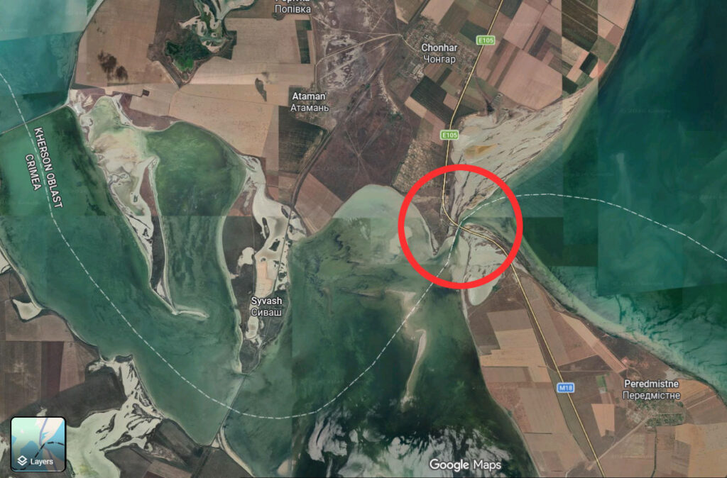 Chonhar bridge linking occupied Kherson Oblast to 