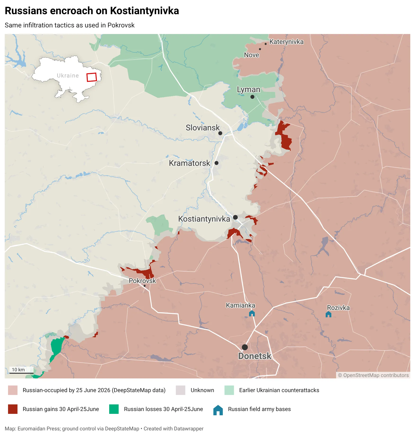 Situation around Kostiantynivka 