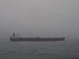 france's navy boards sanctioned russian oil tanker atlantic · post shadow-fleet tagor under way helicopter overhead 31 2026 heli over ship macron ukraine news ukrainian reports