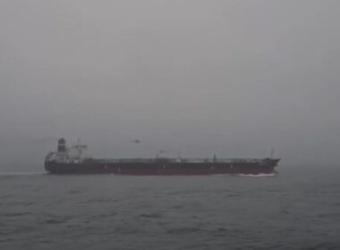 france's navy boards sanctioned russian oil tanker atlantic · post shadow-fleet tagor under way helicopter overhead 31 2026 heli over ship macron ukraine news ukrainian reports
